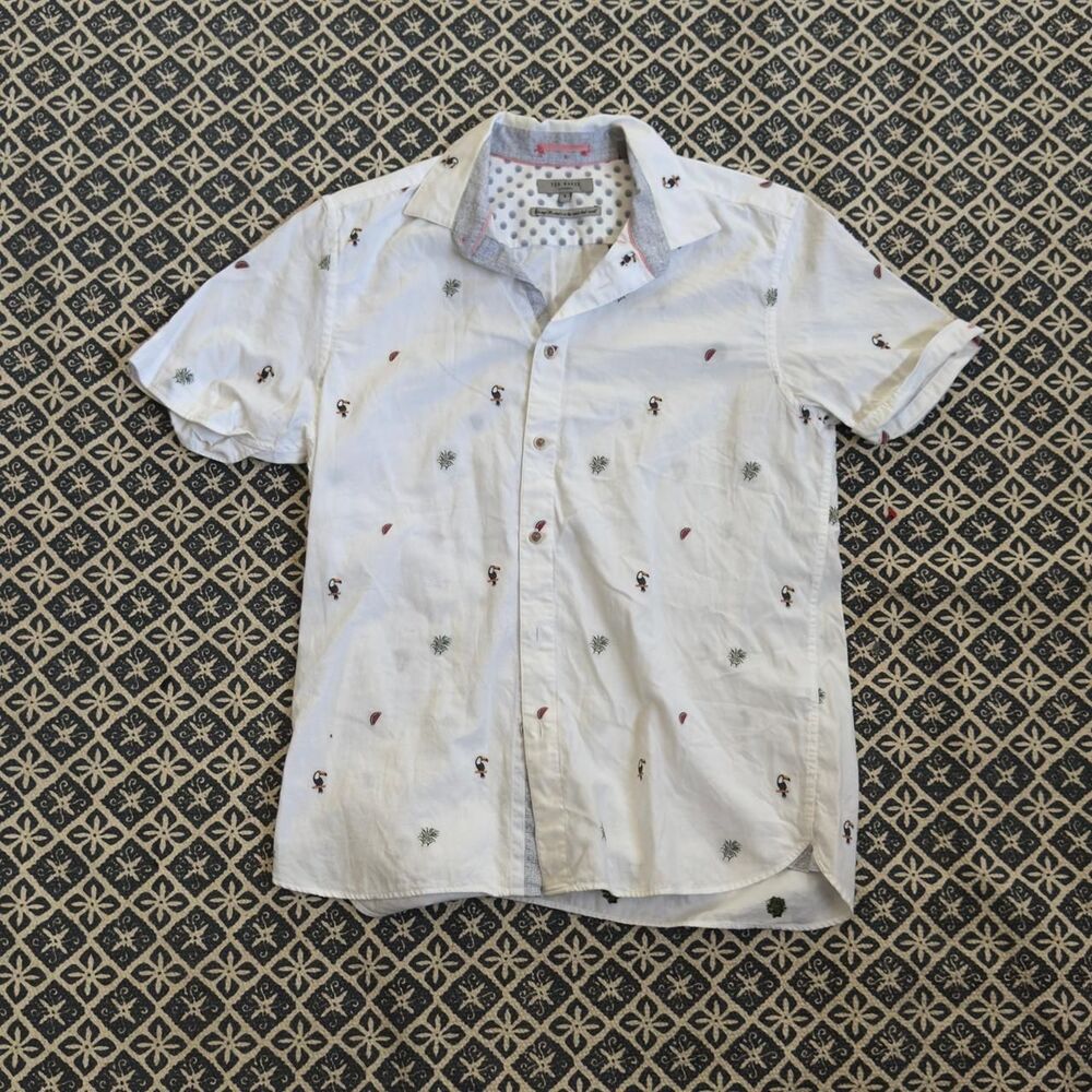 Ted-baker Men's White Shirt SZ 4
